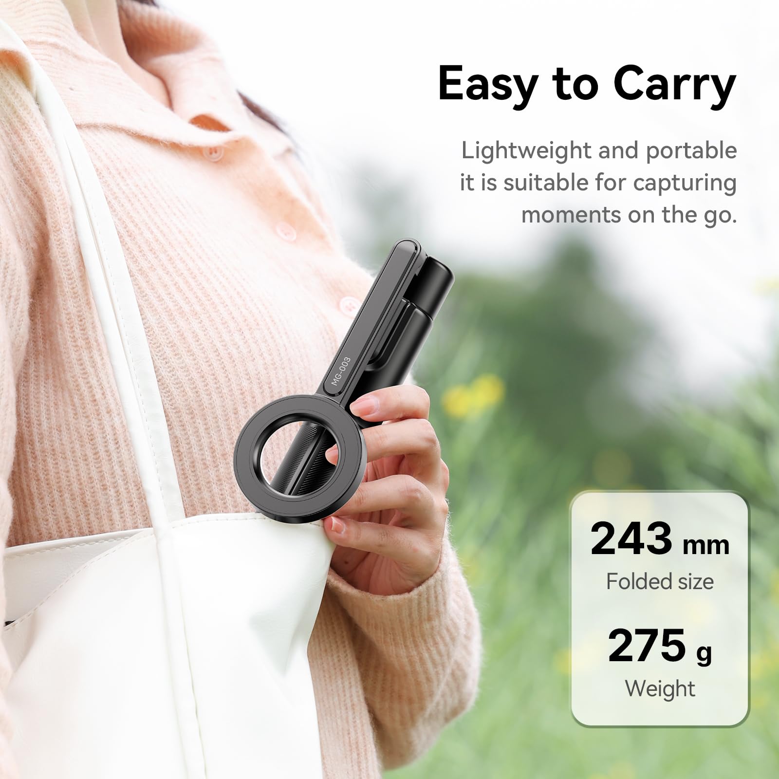 ULANZI MobilePhone Perche à selfie Bluetooth magnétique Noir 1,6 m