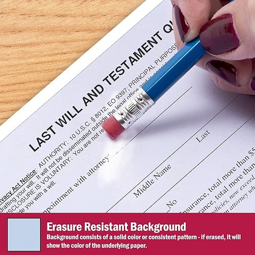 Miniatura 4 de DocuGard Papel de seguridad multiusos azul avanzado, 7 características, 8.5 x 11 pulgadas, 24 libras, 2500 hojas (04546C)