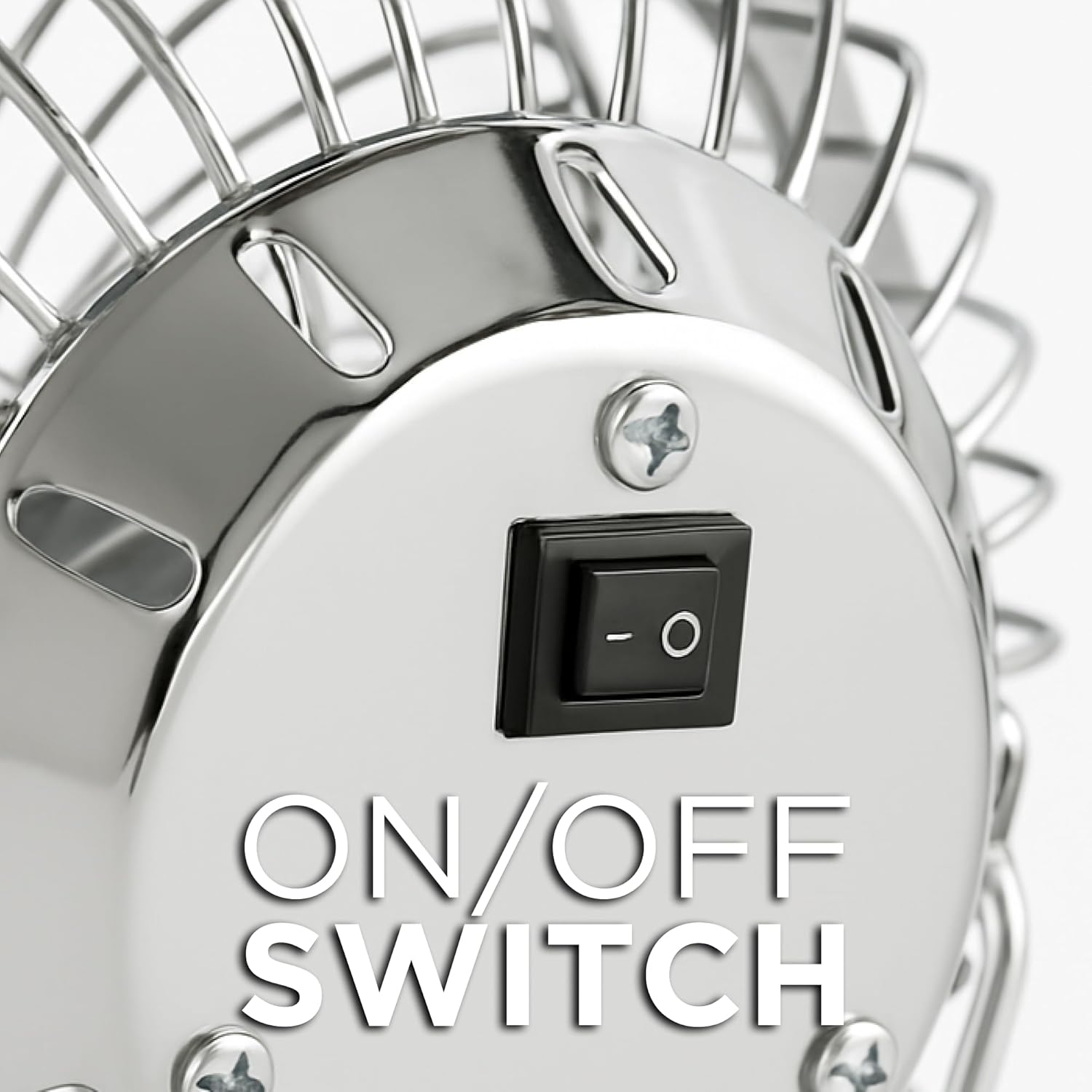 Status USB Desk Fan | 4 Inch Portable Mini Fan | 2 Speed Small Fan | Chrome | SUSBCRMFAN1PKB4