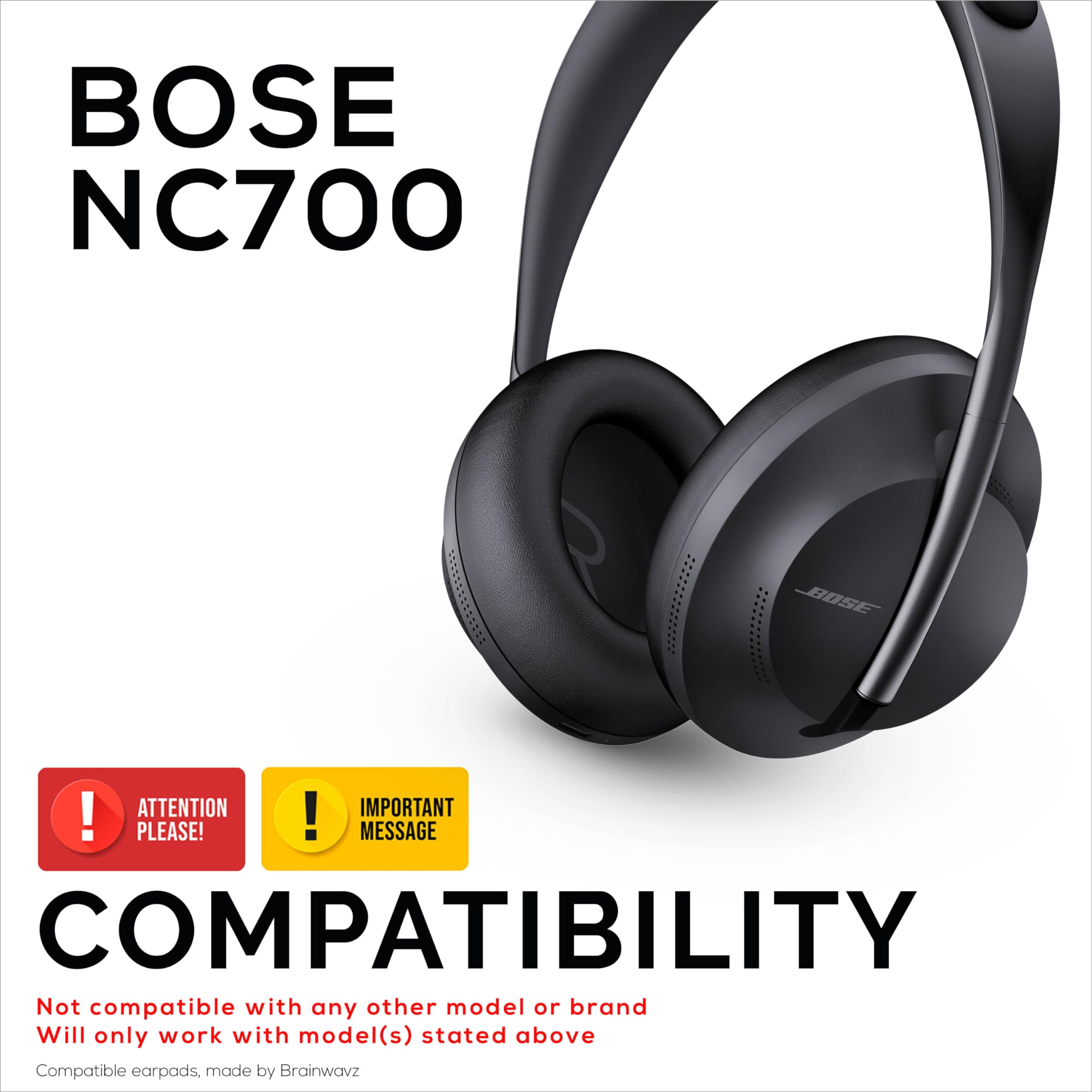 Cuscinetti auricolari in pelle di pecora per cuffie Bose NC700, in morbida pelle e memory foam per un maggiore comfort Brainwavz