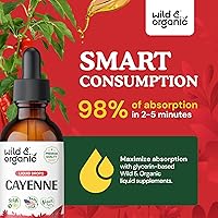 Vista 4 de Wild & Organic Tintura de pimienta de cayena - Suplementos de capsaicina para apoyo digestivo - Extracto líquido de pimienta de cayena - Gotas