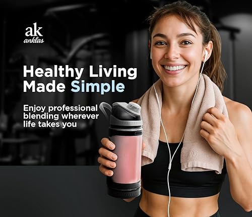 Miniatura 7 de Licuadora recargable para batidos de 23.7 fl oz - Mini licuadora de viaje personal portátil para batidos con seis cuchillas de acero inoxidable y