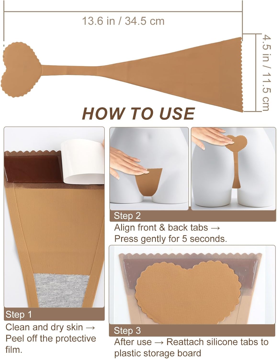 4-Pack C String Thongs for Women Self-Adhesive Thong No Show Underwear Invisible No Visible Panty Lines Stickers No Belt Panty Liners with Storage Case - Nude/Tan/Mocha/Black - Image 3