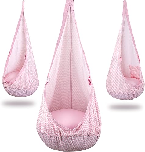 YAERSI Asiento columpio para niños, silla hamaca con cojín inflable de PVC, columpio sensorial para juegos en interiores y exteriores, portátil