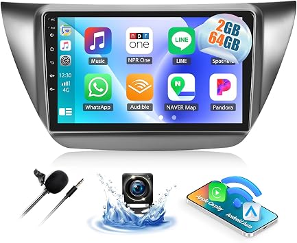 2G+64G Android 13 Car Radio Stereo for Mitsubishi Lancer 2002-2007 with Wireless CarPlay Android Auto, 9" Touch Screen Stereo with GPS Navigation WiFi Bluetooth FM Head Unit with HD Backup Camera