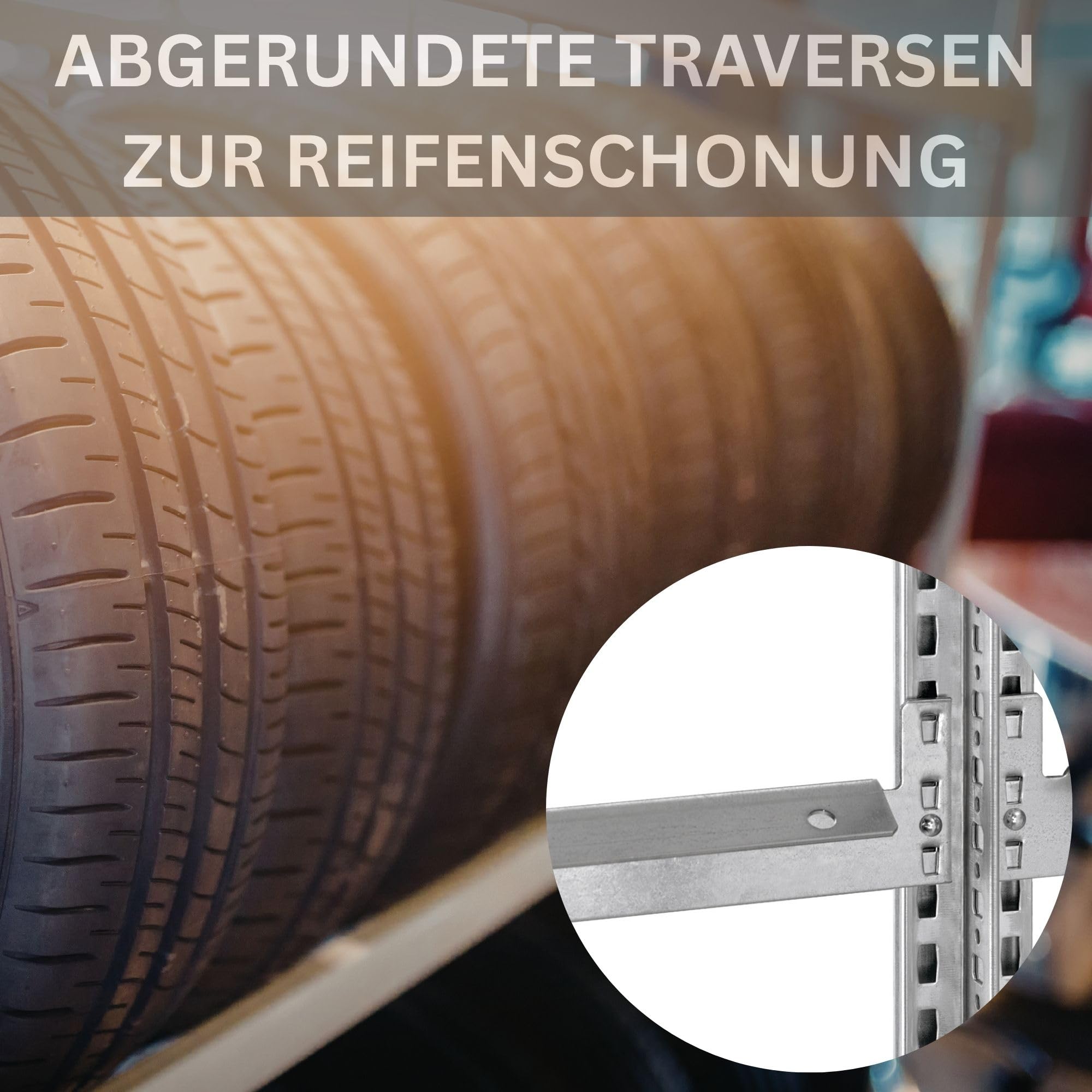 PROREGAL Reifenregal TIRE PRO Made in Germany | Komplettregal | HxBxT 200x450x43cm | 150kg Fachlast | bis zu 54 Reifen auf 3 Ebenen | Verzinkt | Reifenständer Garagenregal