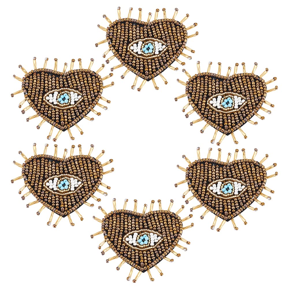 Écussons à paillettes mauvais œil bleu AHANDMAKER pour customiser vos vêtements et sacs