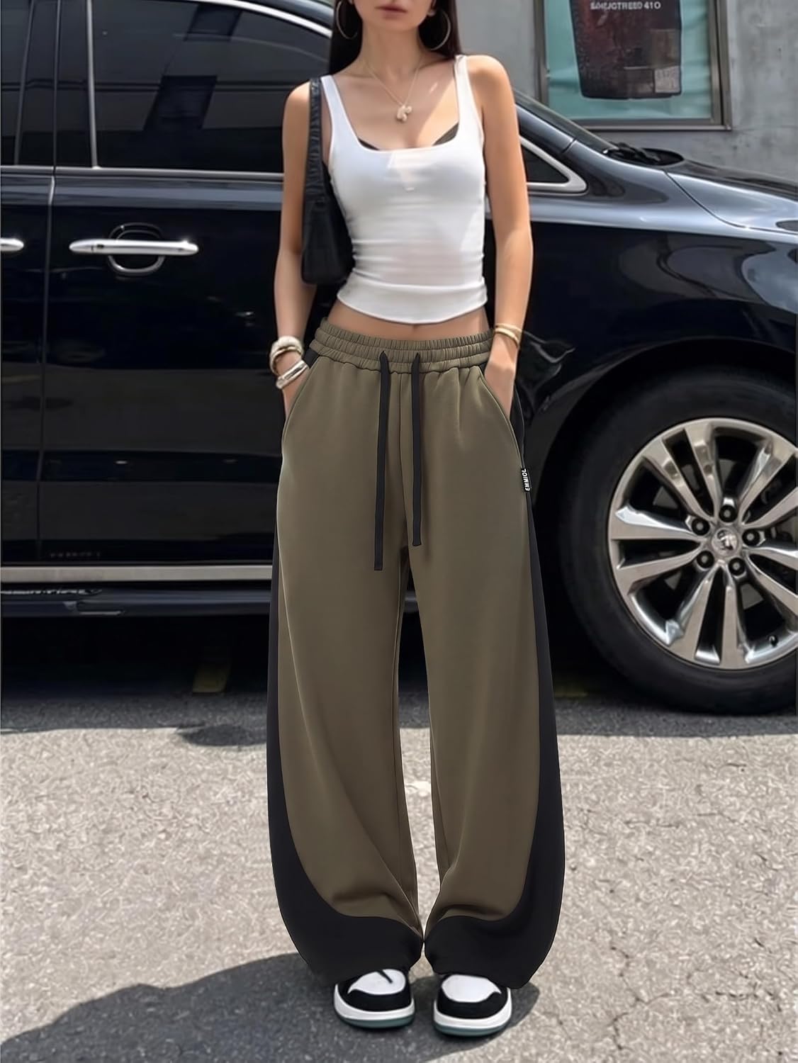 EMMIOL Women's Barrel Sweatpants Baggy High Waisted Y2K Loose Fit Pants image 3