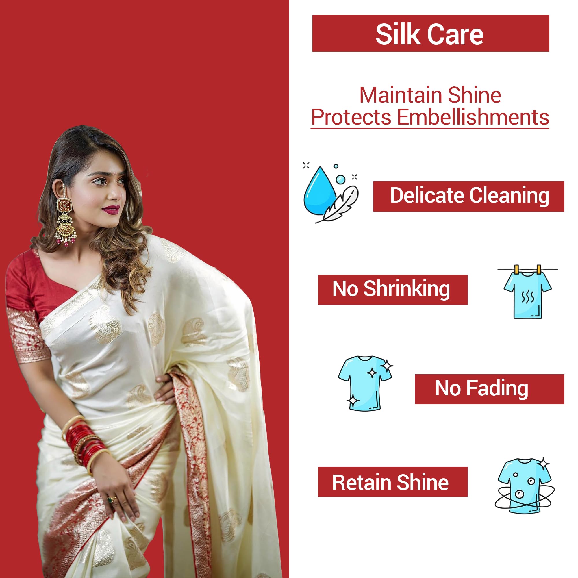 Astro Plus+ Silk & Chiffon Care Wash Liquid Pouch Anti-Color Fading & Bleeding Expert Care For Silk Ware and Chiffon Care Protect Your Clothes From Color Runs (3 Pouch) 3