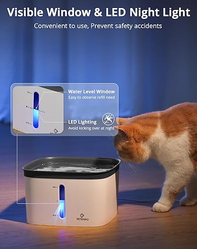Miniatura 5 de Fuente de agua para gatos, dispensador de agua ultra silencioso para perros, diseño de vórtice de limpieza instantánea, fuente de agua para mascotas