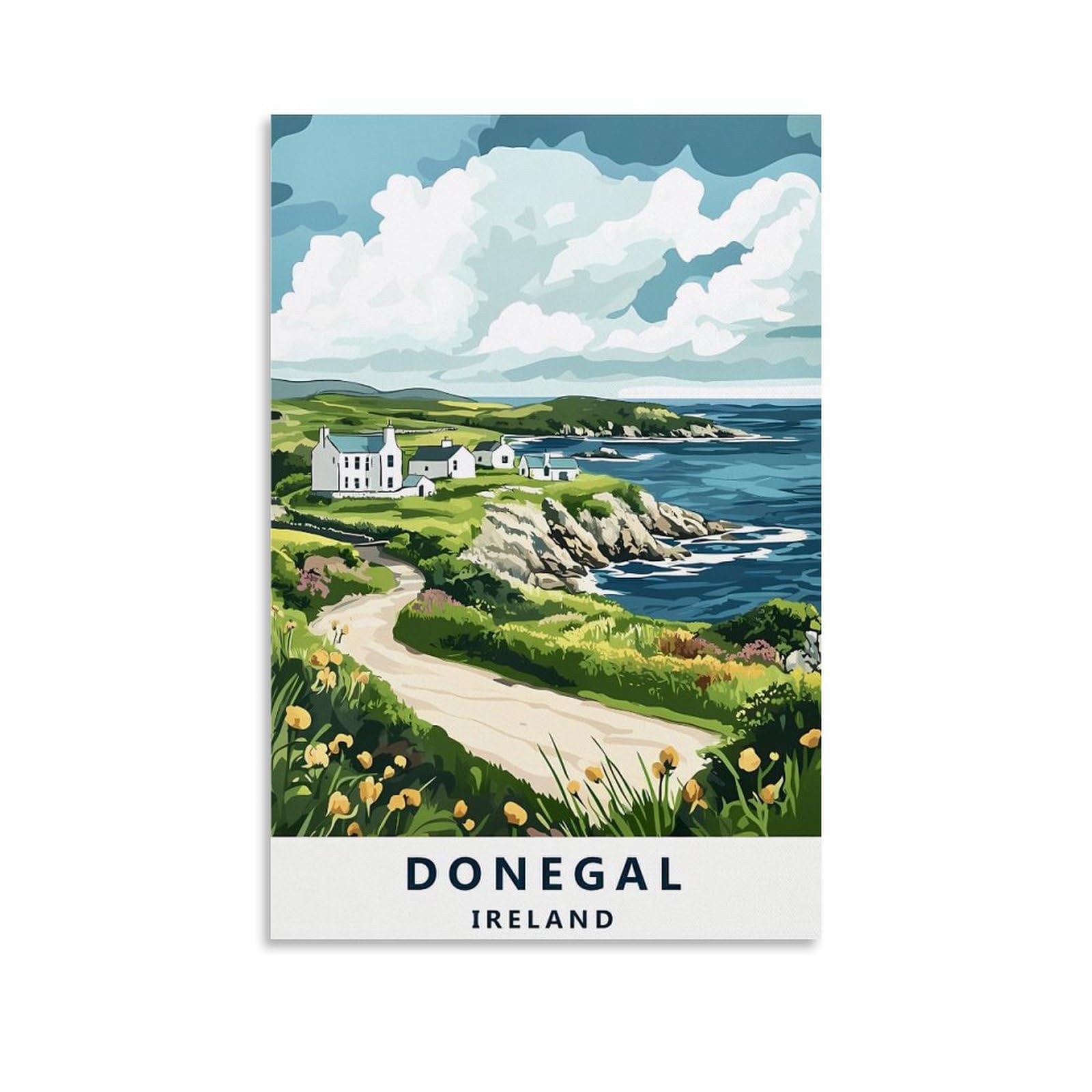 EZMLFA 5D Diamond Painting Kits for Adults,Donegal Ireland Diamond Art Kits for Beginners,Full Drill Diamonds Gem Art for Home Wall Decor Gift 30x40cm