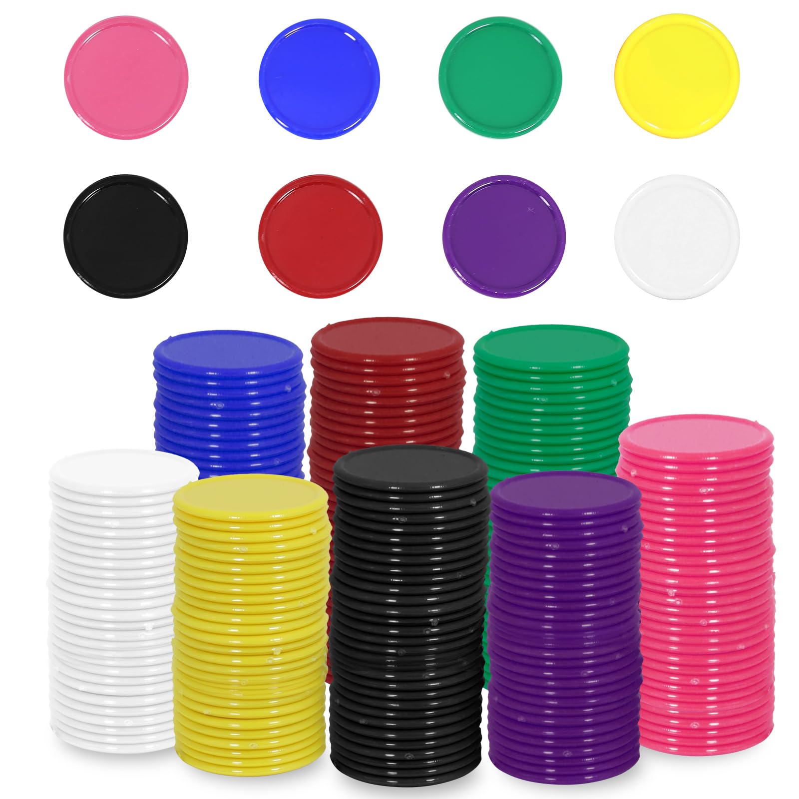 480Pcs Plastic Poker Mini Chips in 8 Colors Bulk Poker Card Game Chips for Game Play Learning Math Counting Kids Teaching Rewards（3CM in Diameter）
