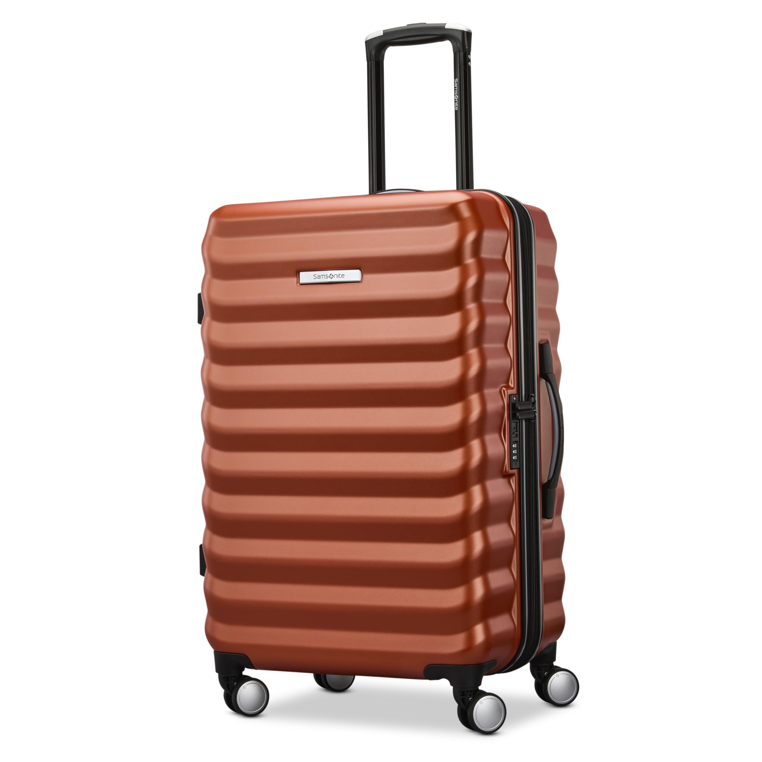 Hard-Sided 24-Inch Lightweight Checked Medium Expandable Element Suitcase: Durable, 360°…