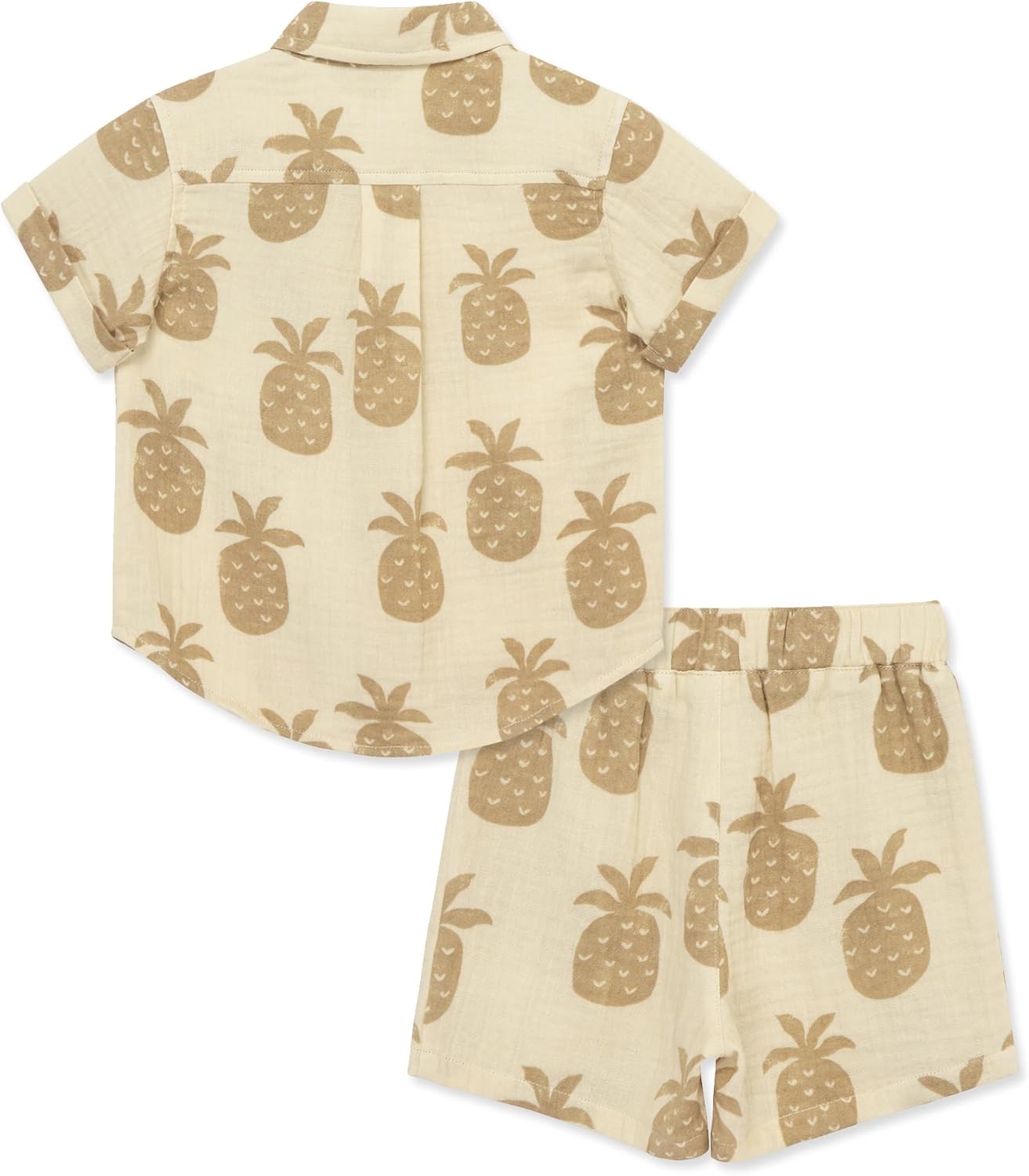 Little Me Clothes for Baby Boys' Woven Short and Button Down Shirt Set, 12 Months - 4 Toddler - Image 2