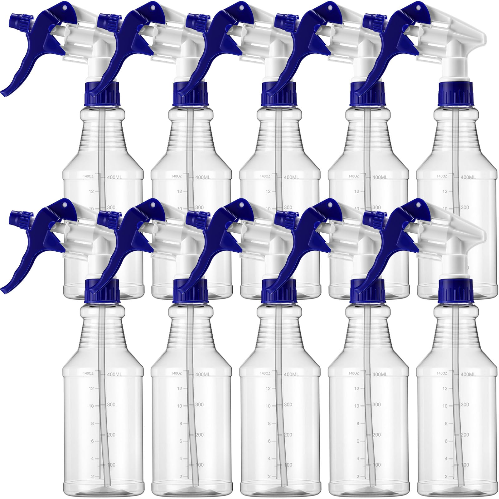 Gandeer 10 Pack Spray Bottles 16 oz Empty Water Spray Bottles for Cleaning Heavy Duty Refillable Squirt ‌container with Measurements Adjustable Nozzle