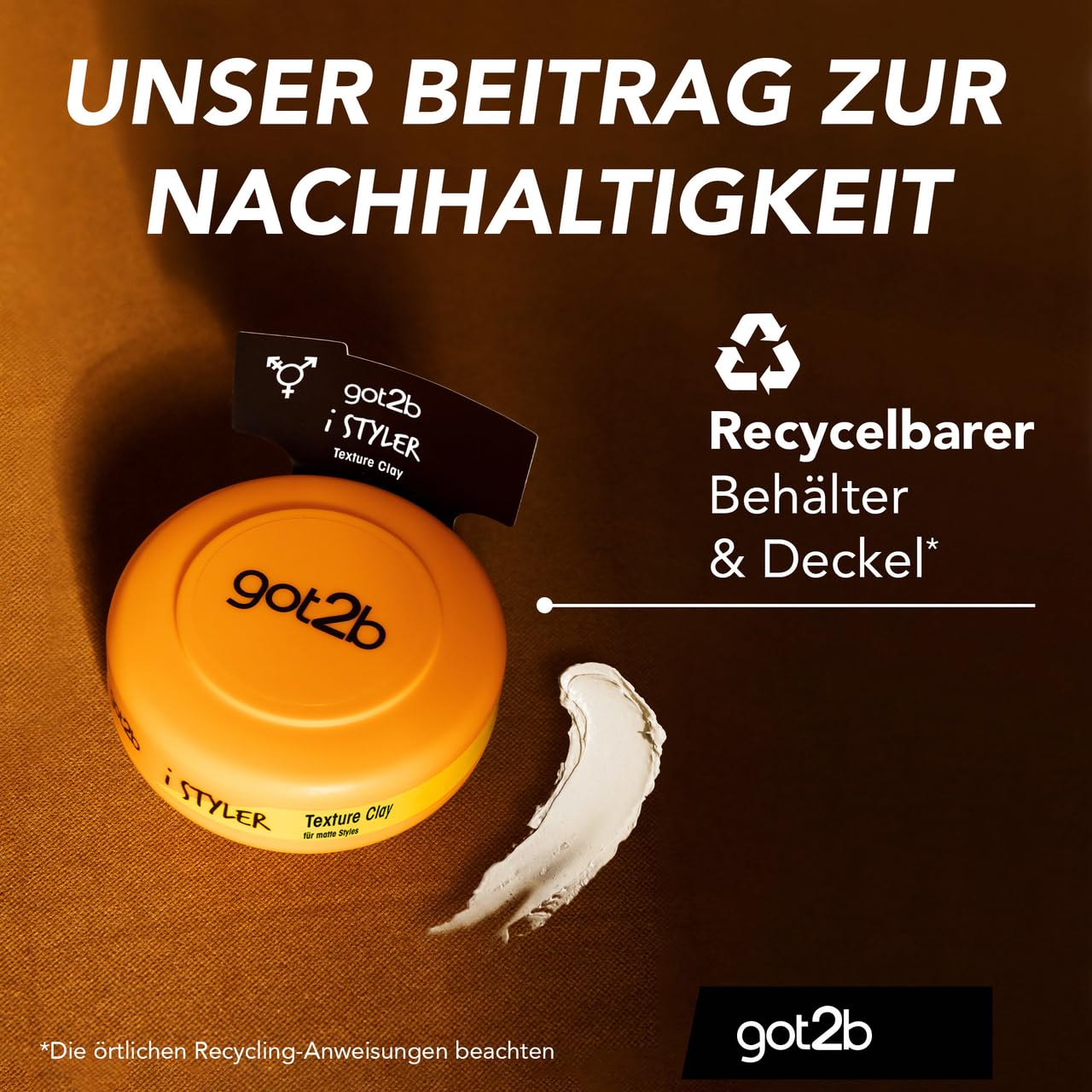 got2b Schwarzkopf iStyler Texture Clay Halt 4 (6x 75 ml), Haarcreme für Männer verleiht einen coolen Matt-Effekt, Haarpaste für einen texturierten, matt definierten Style