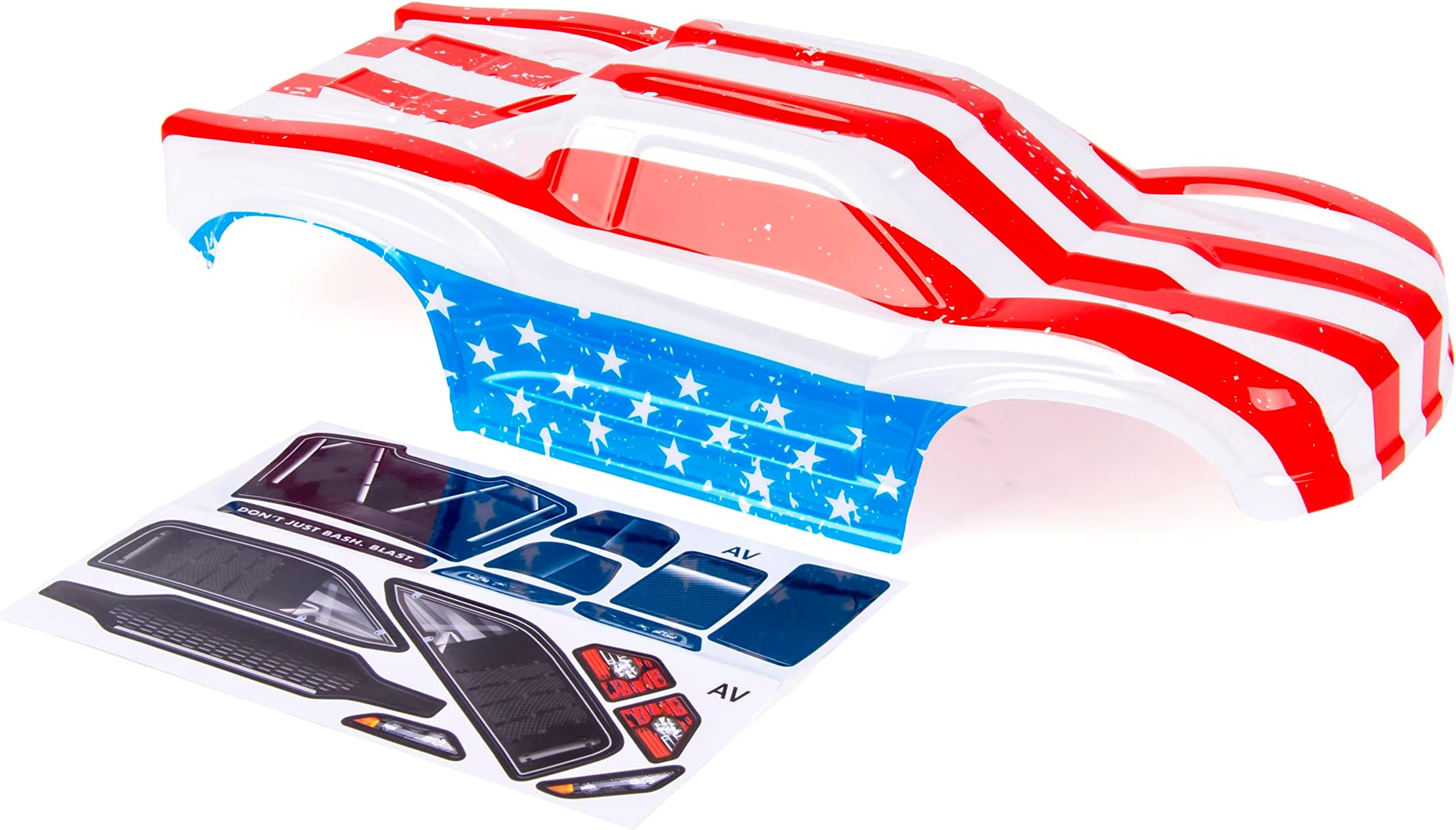 Custom Body USA Flag Style Compatible for ARRMA VORTEKS 3S 4x4 4x2 BLX 1/10 Stadium Truck(V-UF-01)