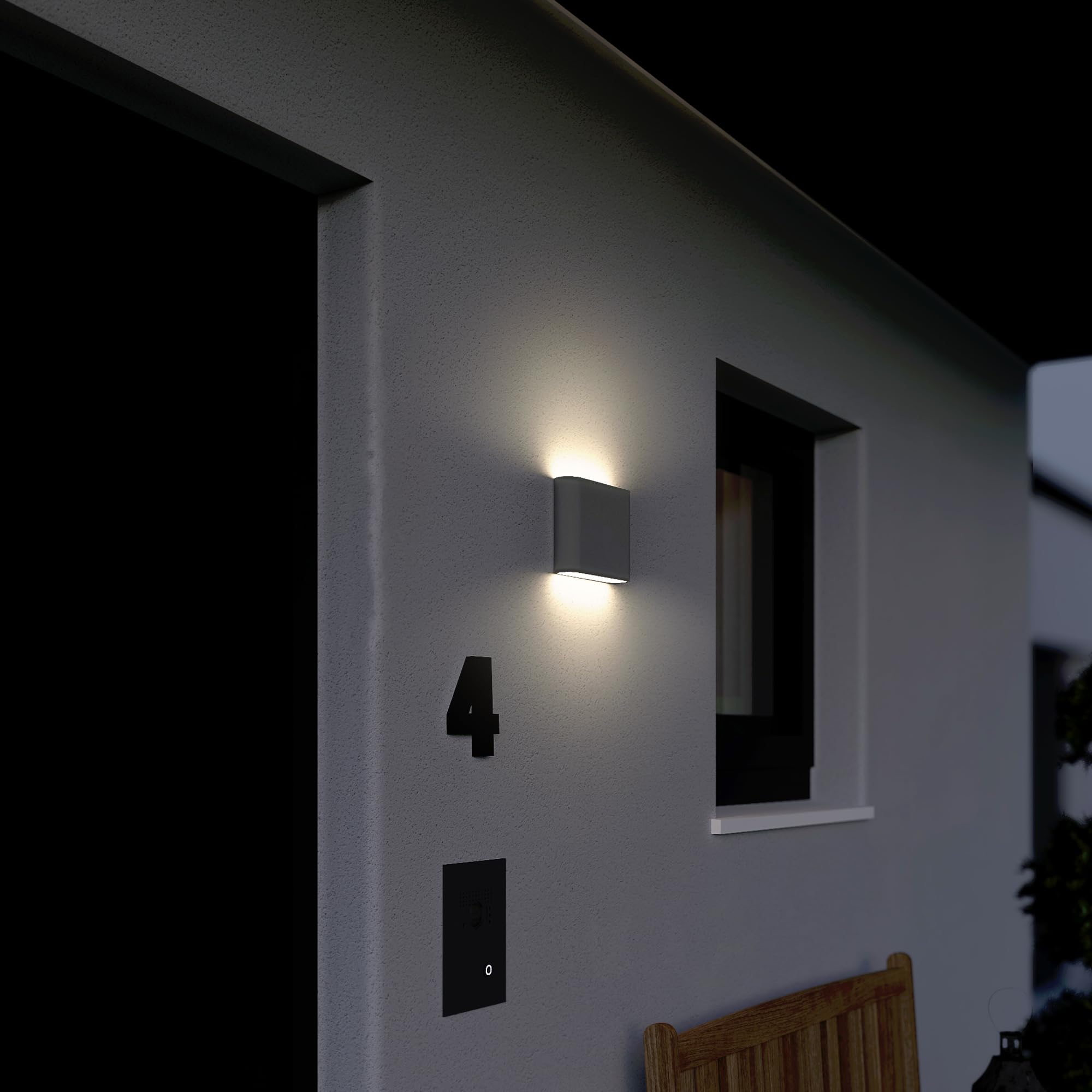 SSC-LUXon 3x TWEO Wandlampe Up and Down Lampe für Außen & Innen IP54 - Außenleuchte Wand LED anthrazit warmweißes Licht 230V