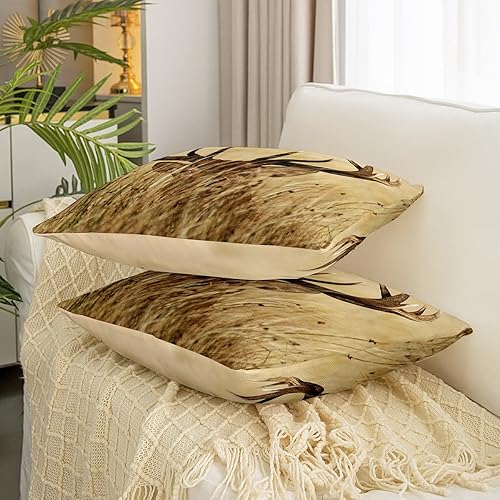 Miniatura 3 de Erosebridal Funda de almohada con diseño de cornamenta de 24 x 24 pulgadas, funda de almohada cuadrada decorativa con diseño de ciervos y ciervos