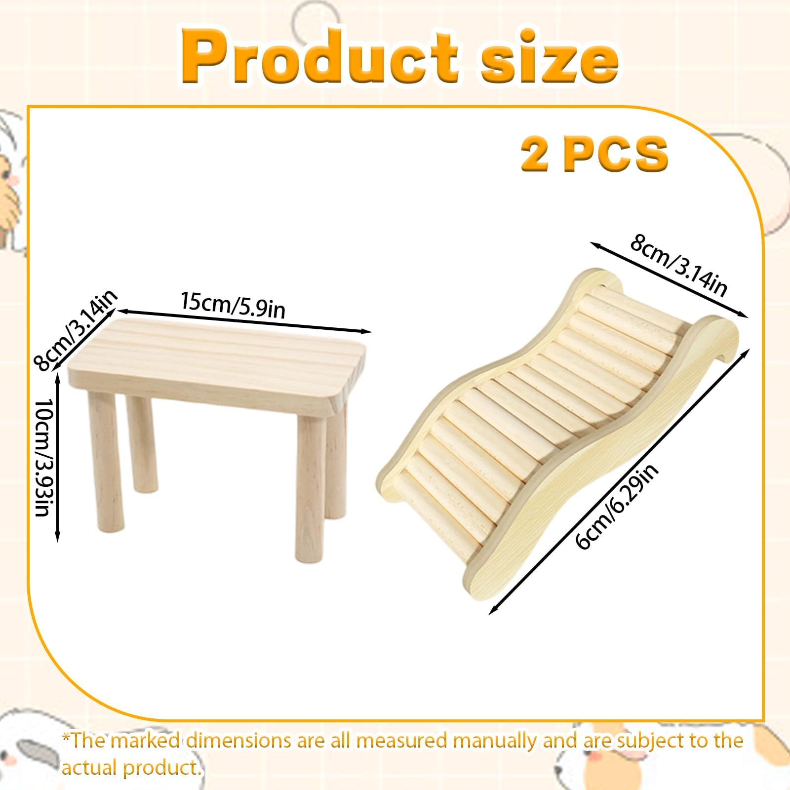 XcnPer Hamster Platform and Hamster Bridge, Wooden Small Animal Support - Image 2