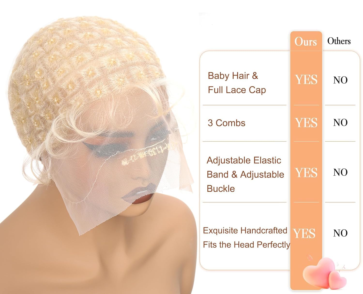 PORSMEER Braided Crochet Wig Caps with Baby Hair Double Full Lace Wig Cap for Making Wigs Breathable Lace Wigs Caps - Image 2