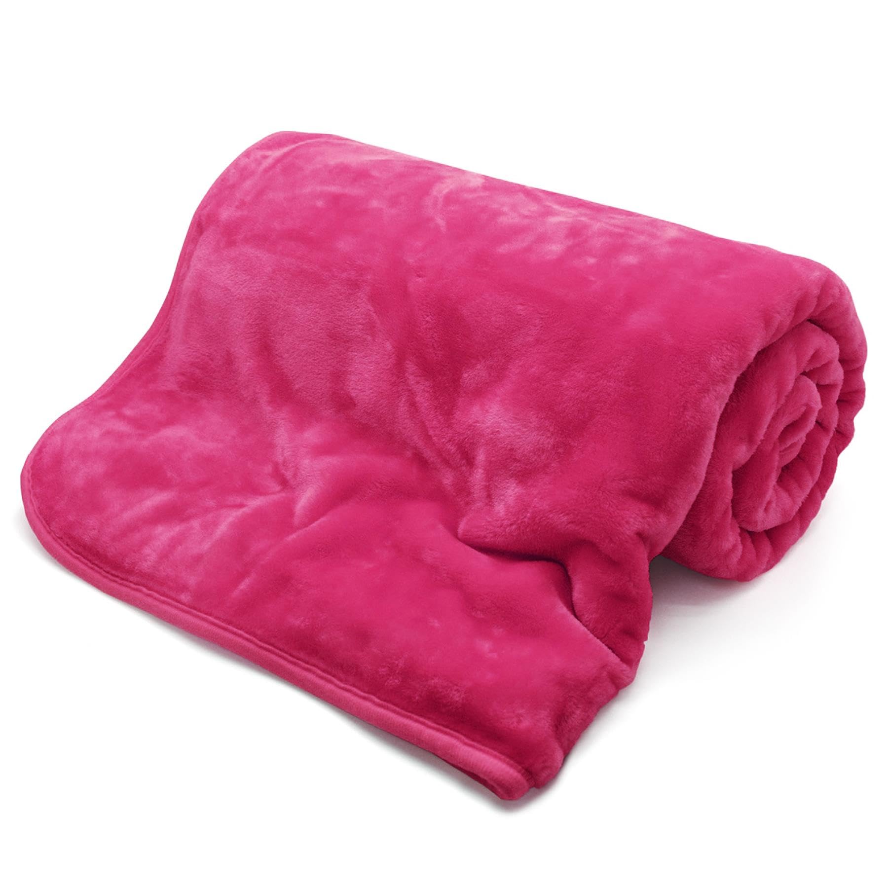 Soft Warm Fleece Cuddly Faux Fur Throw Sofa Double King Bed Blanket Sofa Fluffy Blanket Bed Throw for Bedroom, Couch, Travel, Kids, Bedroom Fuchsia Pink (Single (127CM X 152CM), Fuchsia Pink)