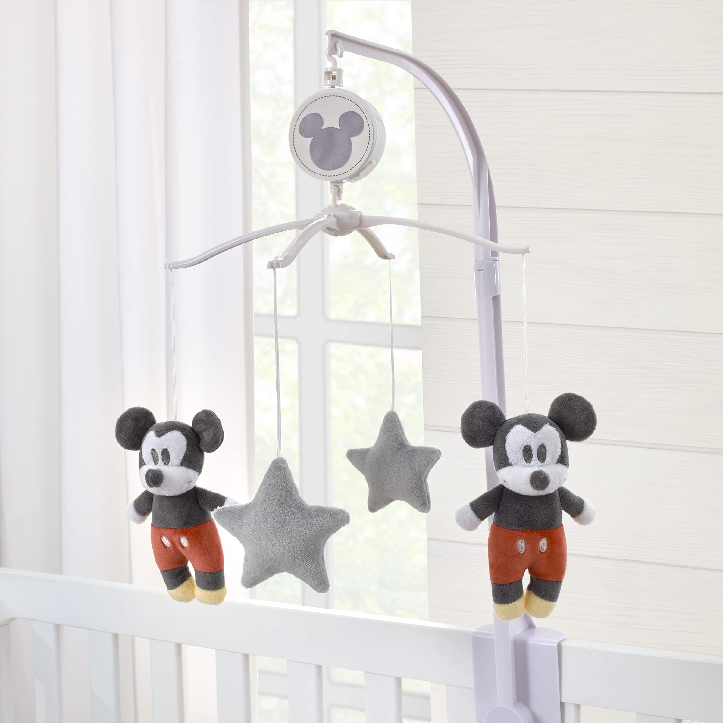 NoJo Disney Mighty Mickey Mouse and Grey Stars Plush Musical Mobile