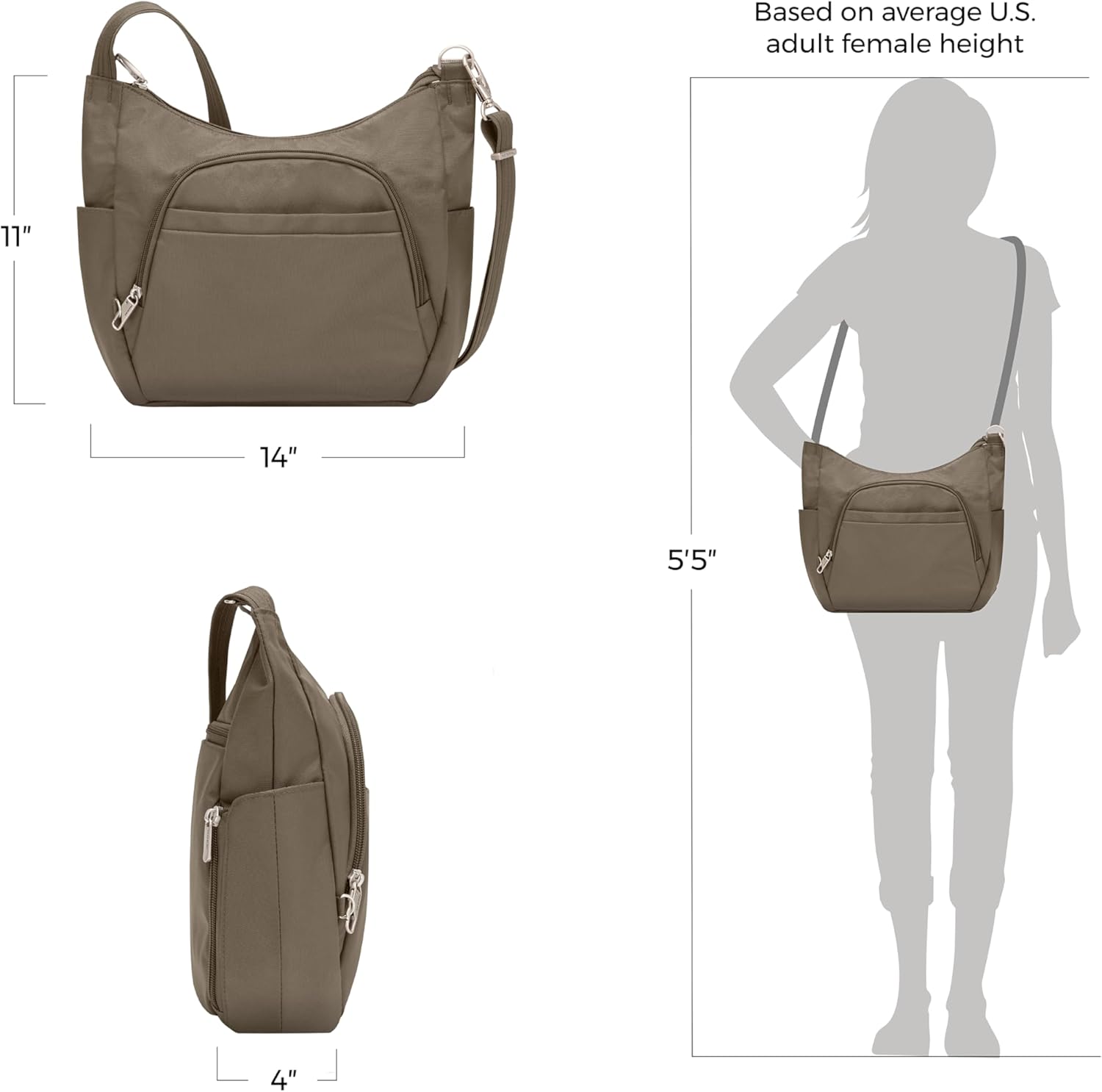 Travelon Anti-theft Classic Crossbody Bucket Bag | Anti-theft - Image 4