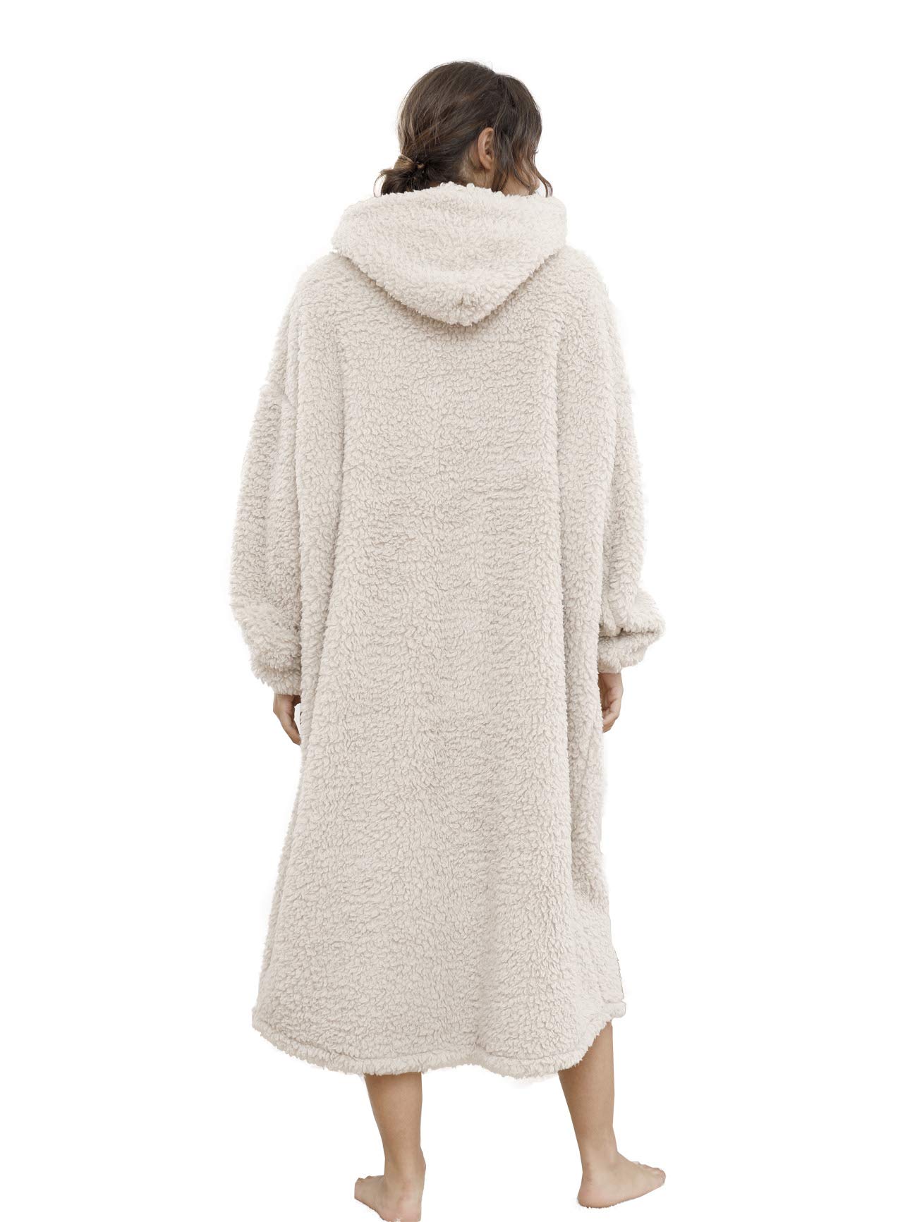 Übergroße Sherpa-Decke mit Kapuze für Damen und Herren, Lange Bequeme Sherpa-Decke, Sweatshirt, zotteliger Pullover, Plüsch, warm, gemütlich, Einheitsgröße