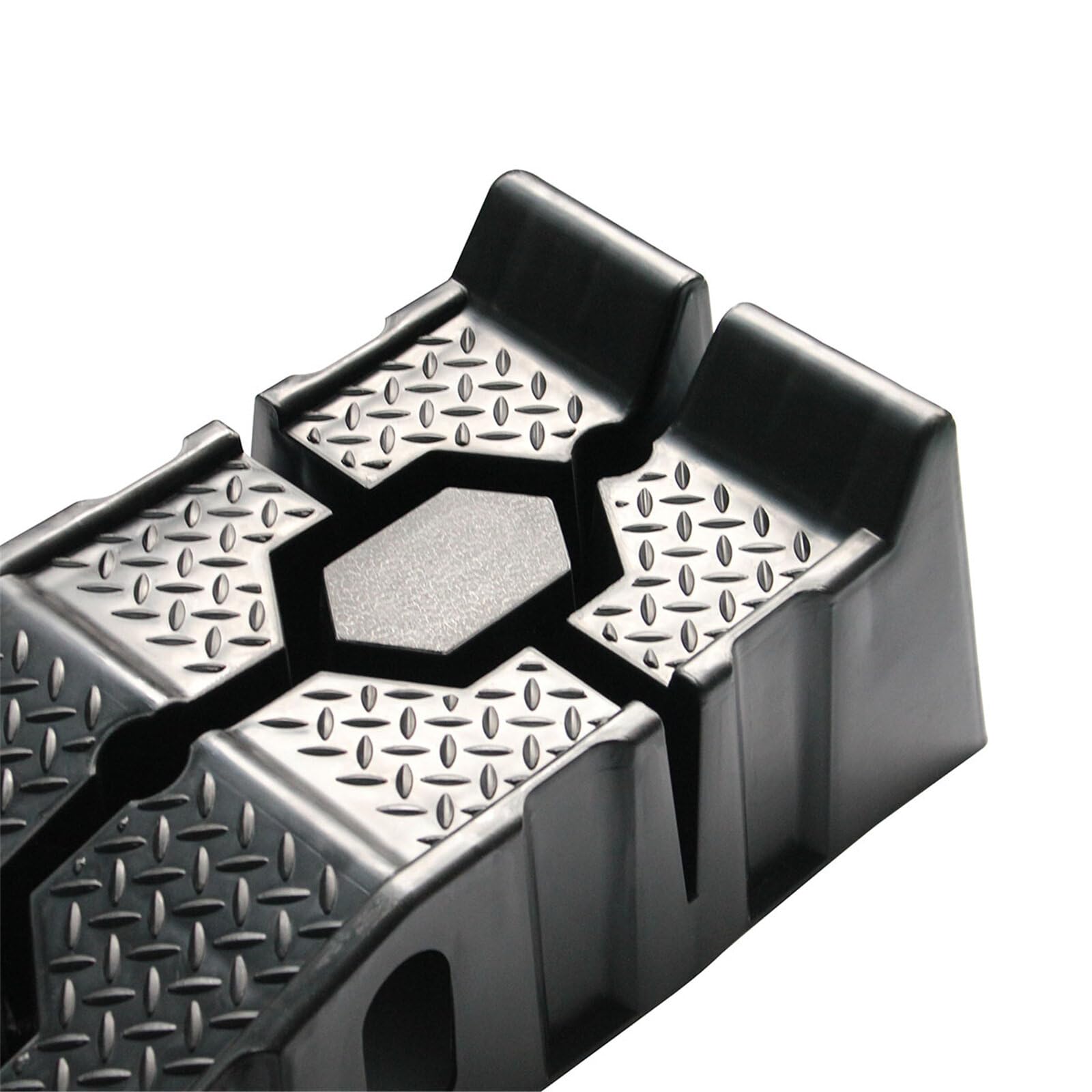 Lot de 2 rampes d'accès, rampes de seuil, plate-forme élévatrice en polypropylène, noir, 90 x 33 x 22 cm, jusqu'à 2,5 tonnes