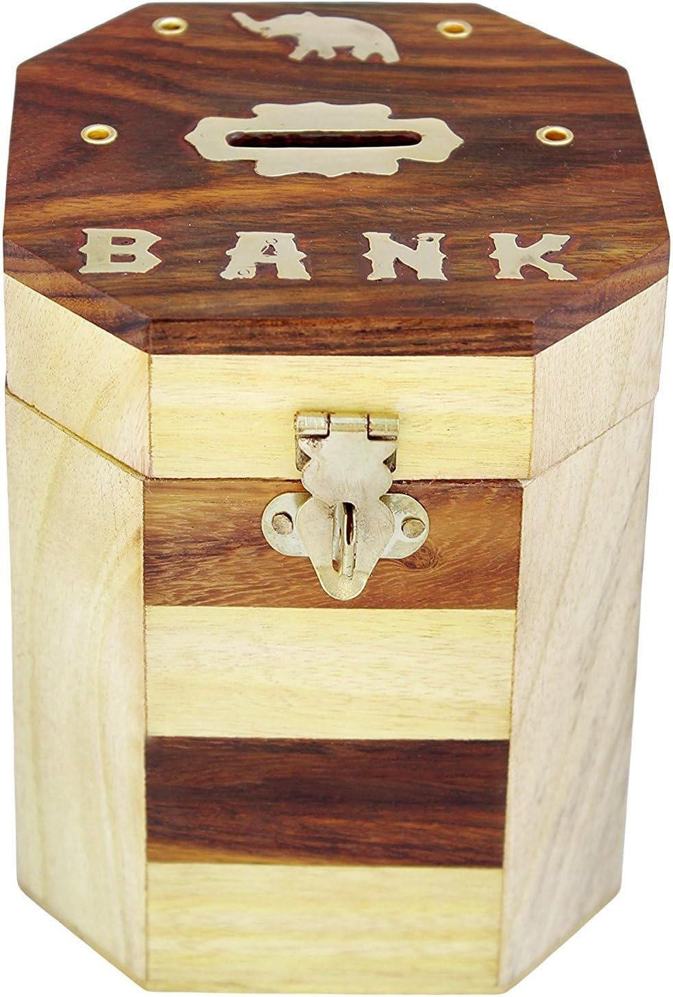 RGrandsons Handicrafted Wooden Money Bank - Coin Saving Box - Piggy Bank - Gifts for Kids, Girls, Boys & Adults