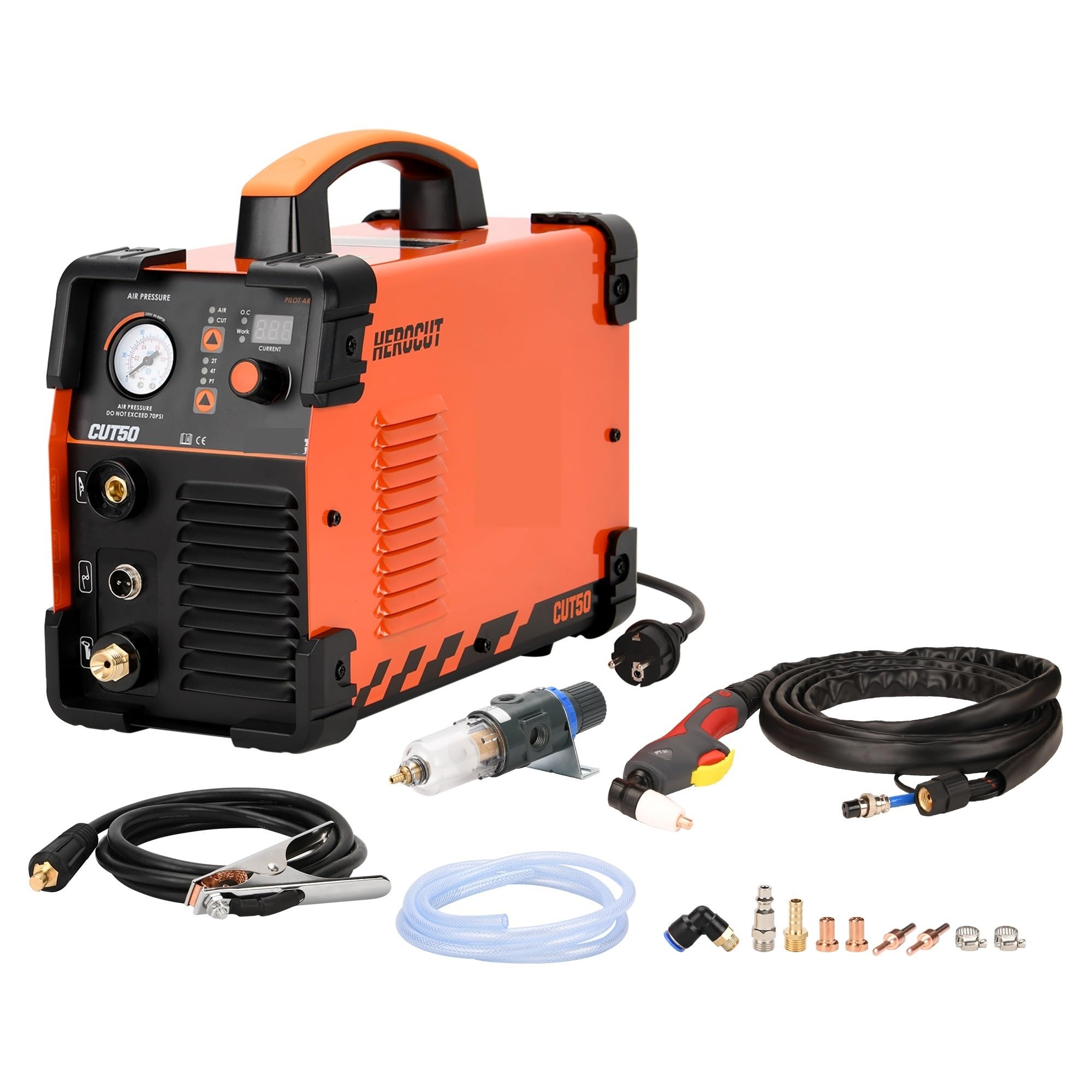 Ulsfvgaxrtk One Color Plasma Cutter, Igbt Plasma Cutter, 220 50Amps Cut50 Cutting Machine, Max Thickness Up To 13Mm