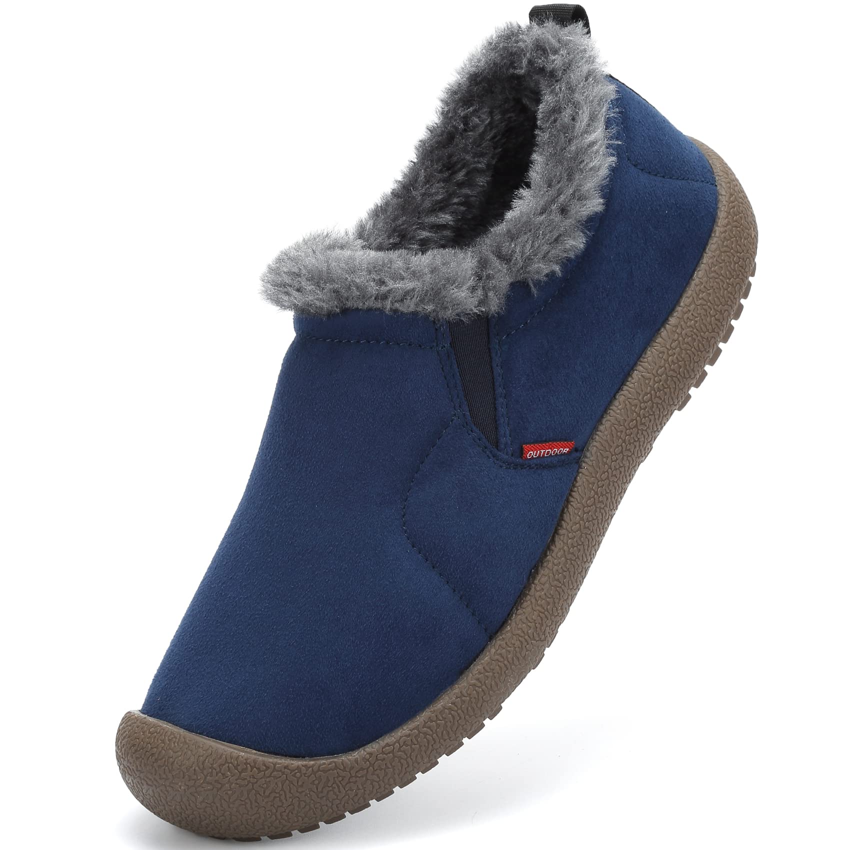 DimaiGlobal Stivali da Neve Uomo Stivaletti Foderato in Pelliccia Scarpe Comodo Caldo Invernali Antiscivolo Pantofole Interno ed Esterno