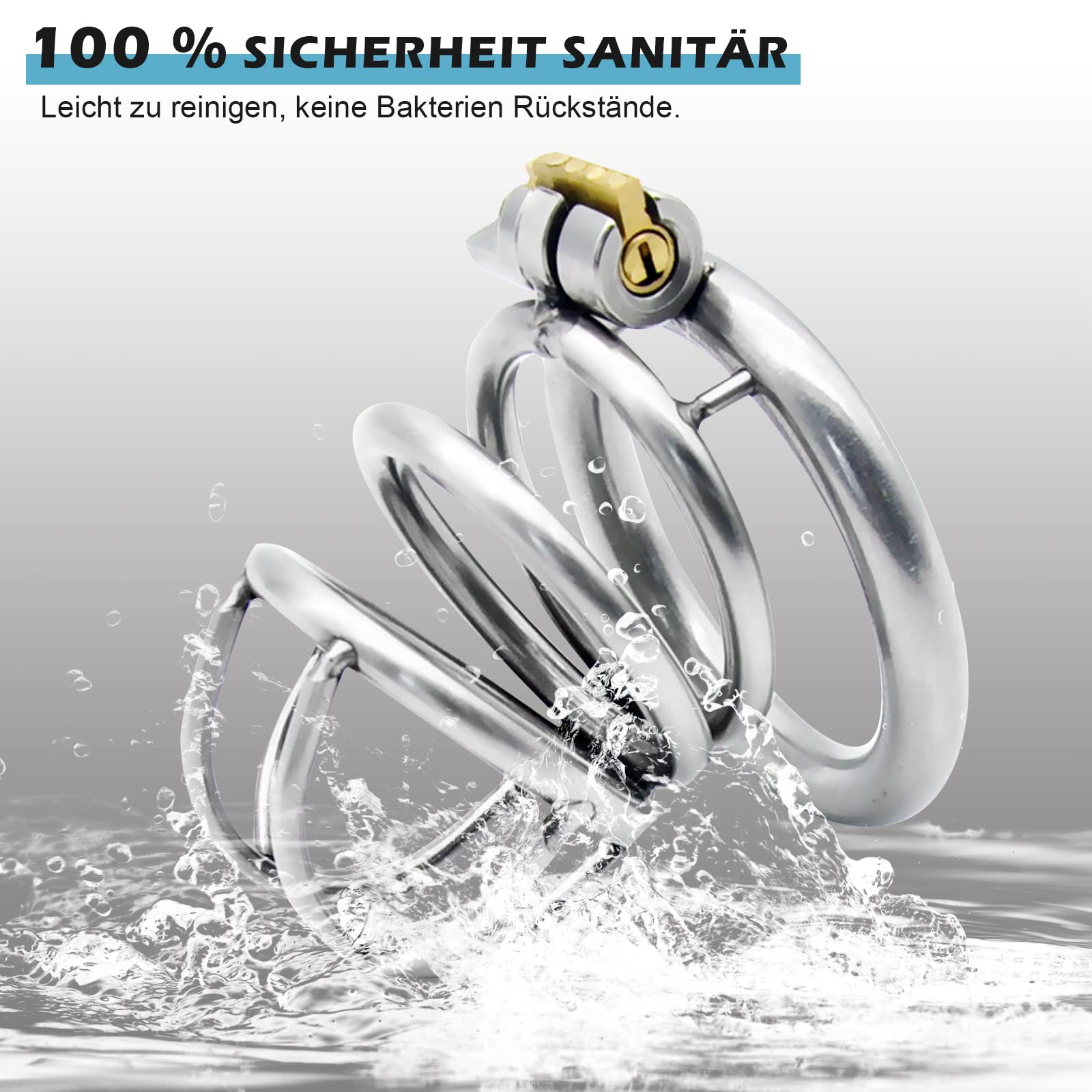 BDSMYEE Chastity Cage Pene in Acciaio Inossidabile, Gabbia di Castità Giocattoli Sessuali Pene Cock Cage, SM Bondage Sex Toys per Uomini (50mm)