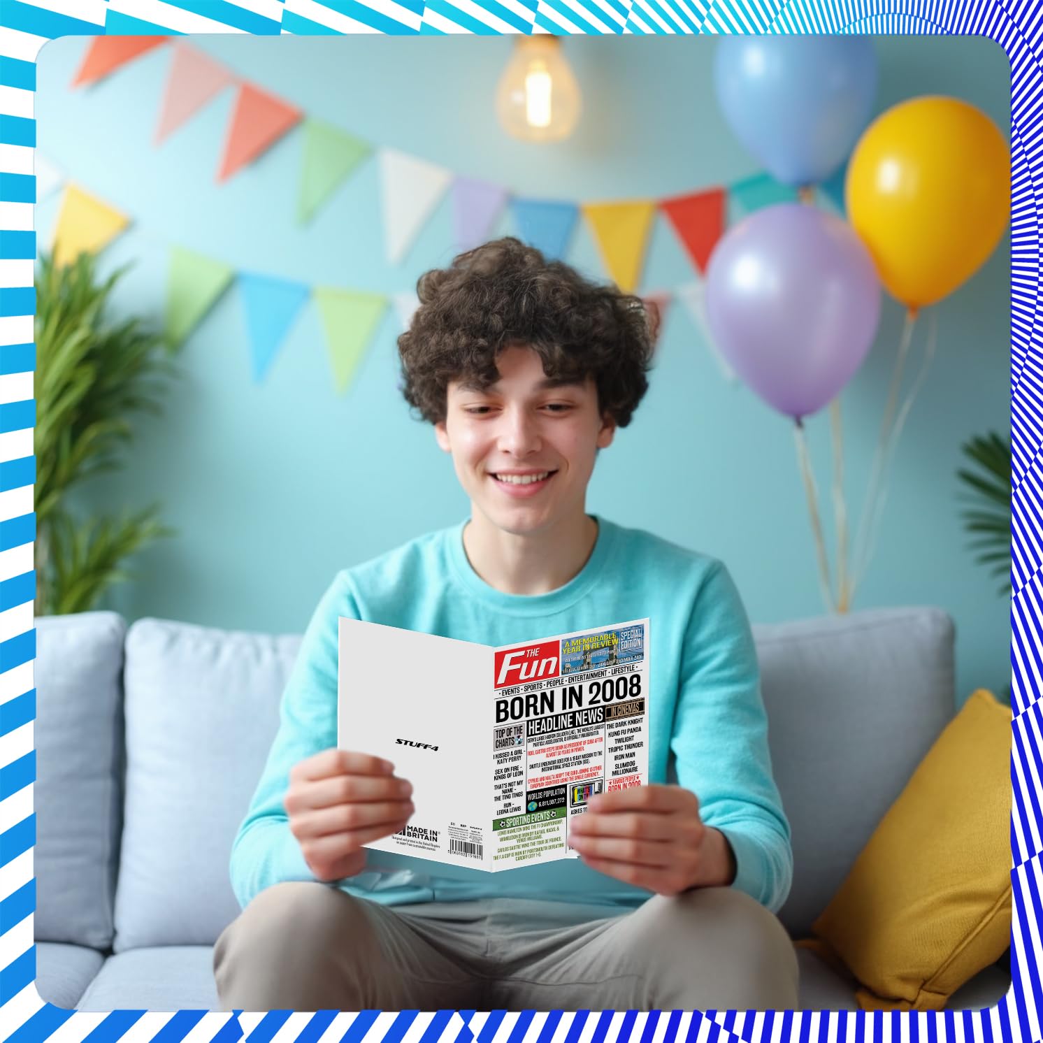 18th Birthday Cards for Girls Boys - Born In 2008 Newspaper - Happy 18 Birthday Card for Daughter Son Cousin Vintage Retro Back In 2008, 5x7 Inch Bday Greeting Cards — view 7