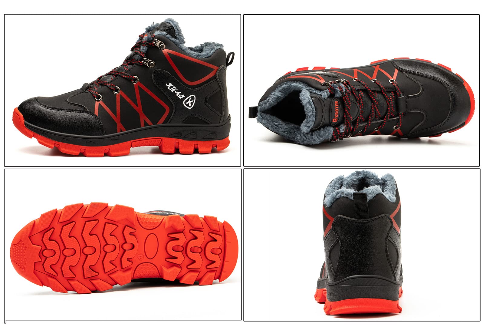 SROTER Scarpe da lavoro da uomo e donna, con punta in acciaio, impermeabili, foderate, di sicurezza, da trekking, da trekking