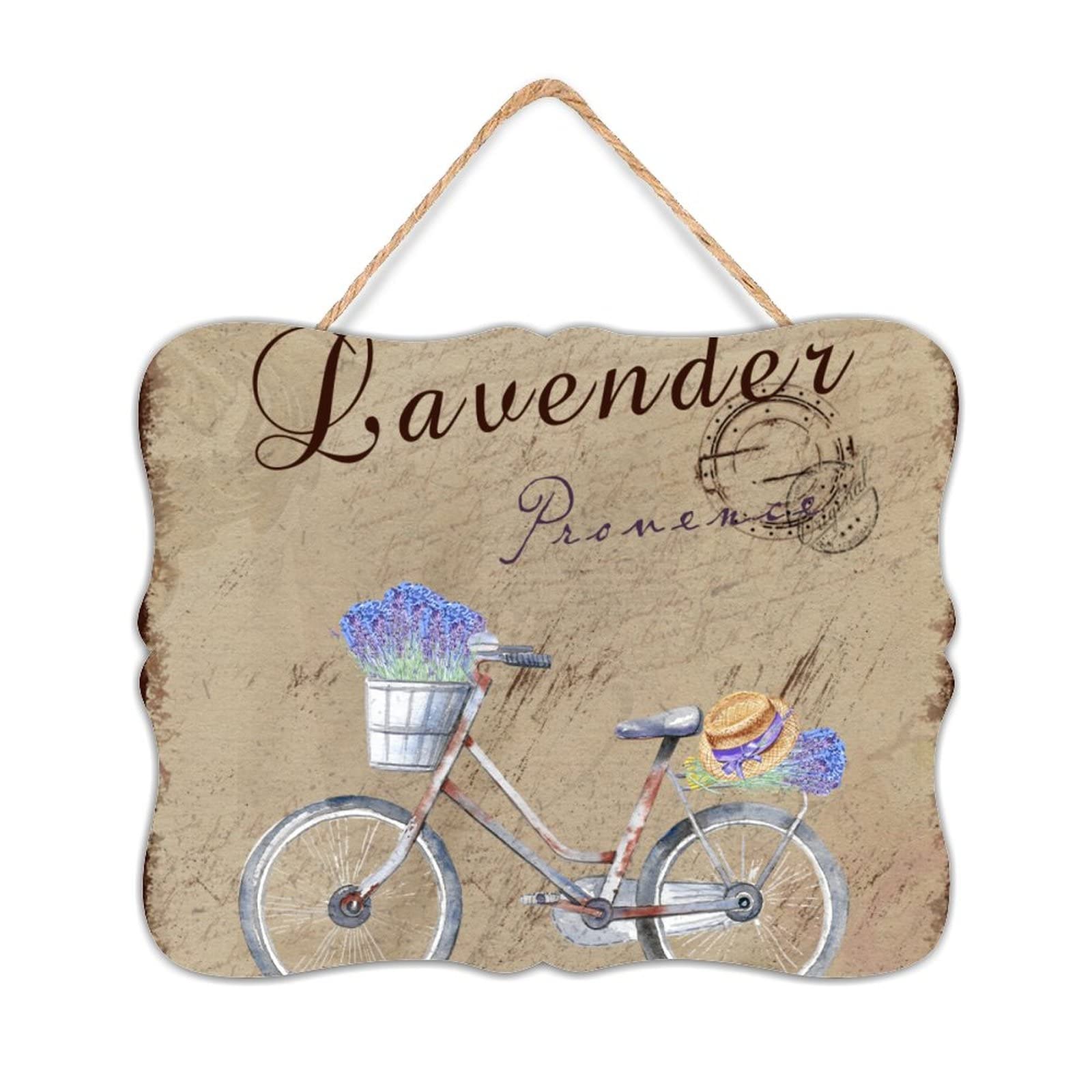 By Lavender By Flower Market Sign Violet Spices Country Decor Small Wood Plaque Sign Hanging With Sayings For Office Nursery Decor School Classroom Wall Art With Rope 8X10inch