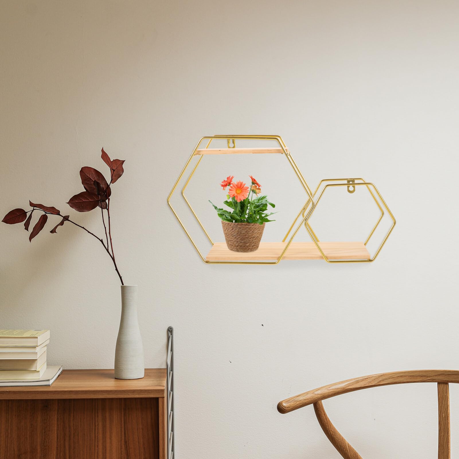 Amazon｜KESYOO 幾何学的 形 け置物棚 な の 面 納 寝室や にな装飾棚