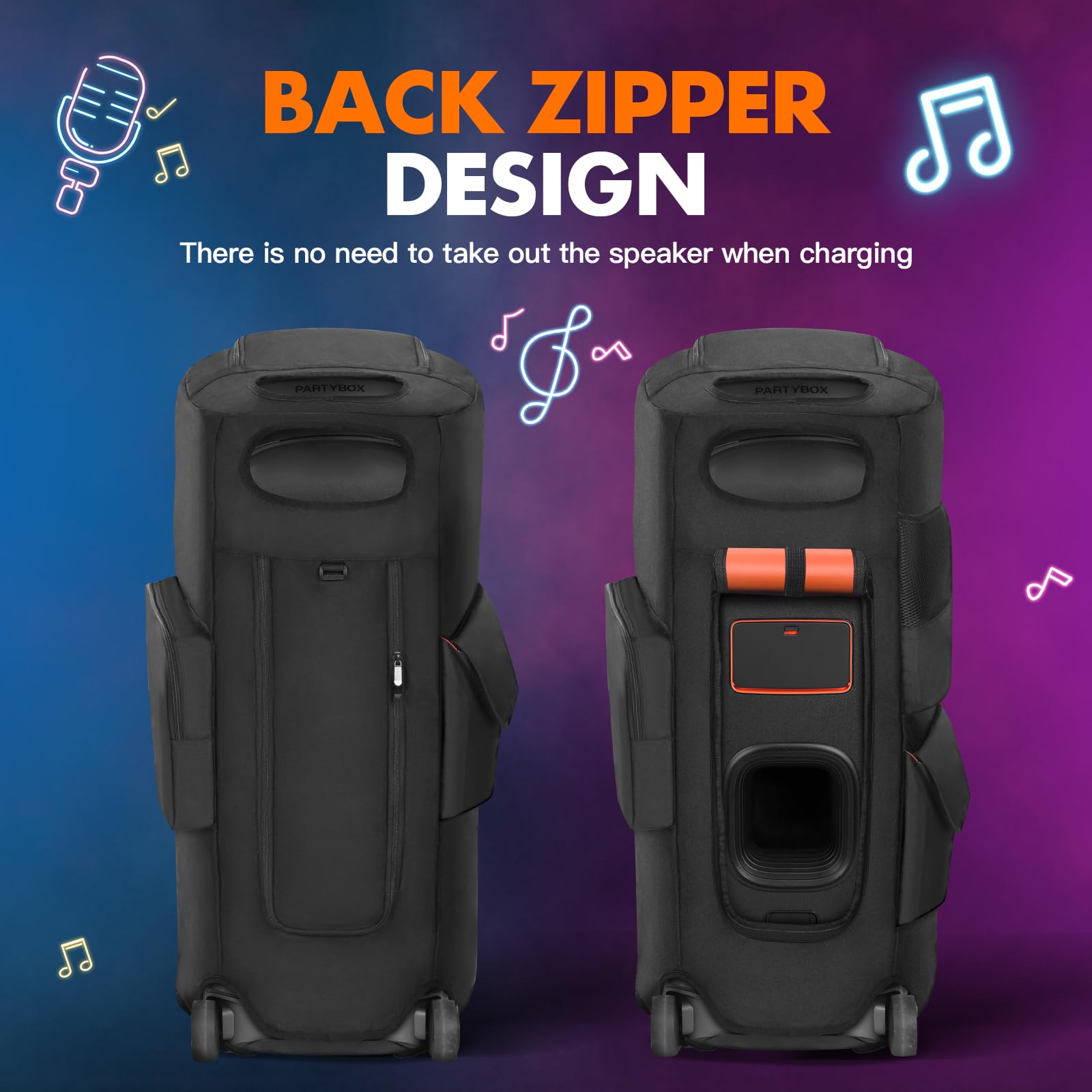 Custodia per altoparlanti compatibile con altoparlante portatile JBL PartyBox 720, custodia protettiva antipolvere per feste all'aperto con tasche per JBL PartyBox 720 e accessori