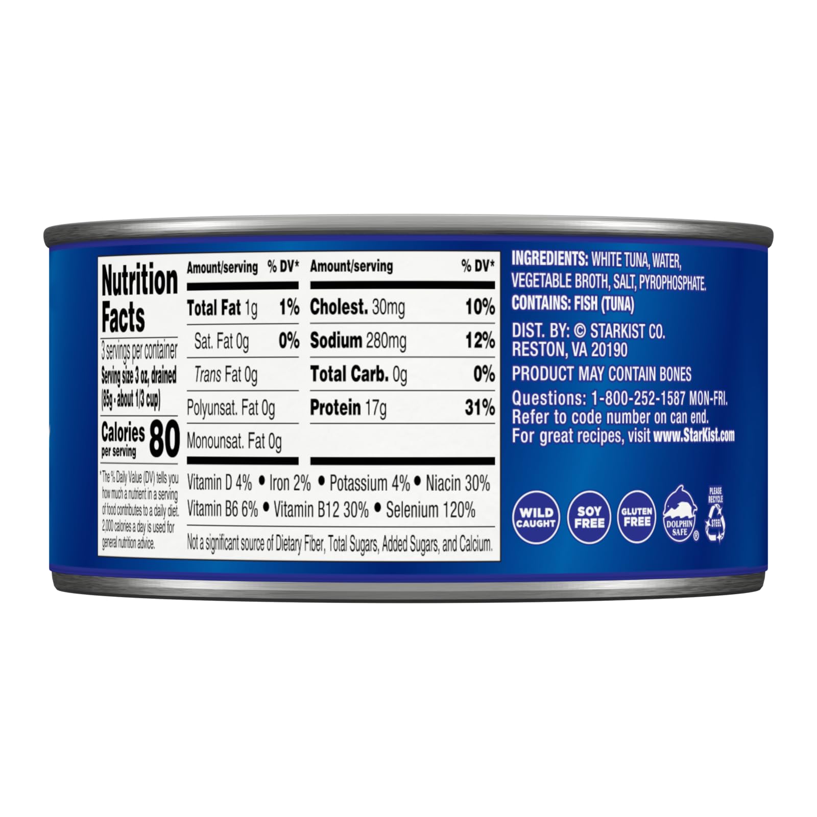 StarKist Thon blanc germon dans l'eau, 340 g, lot de 12
