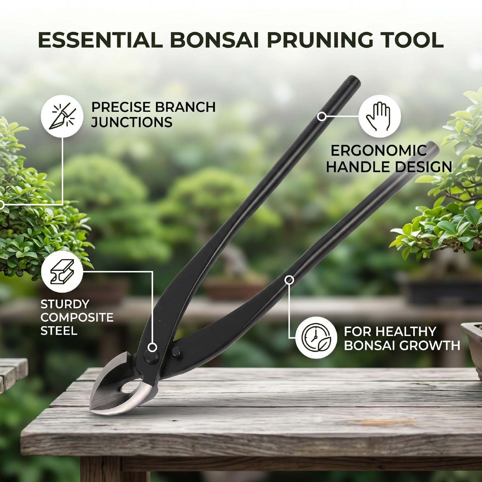 Konkaver Bonsai-Schneider aus Verbundstahl, 280 Mm, Ergonomisches Gartenschneidewerkzeug