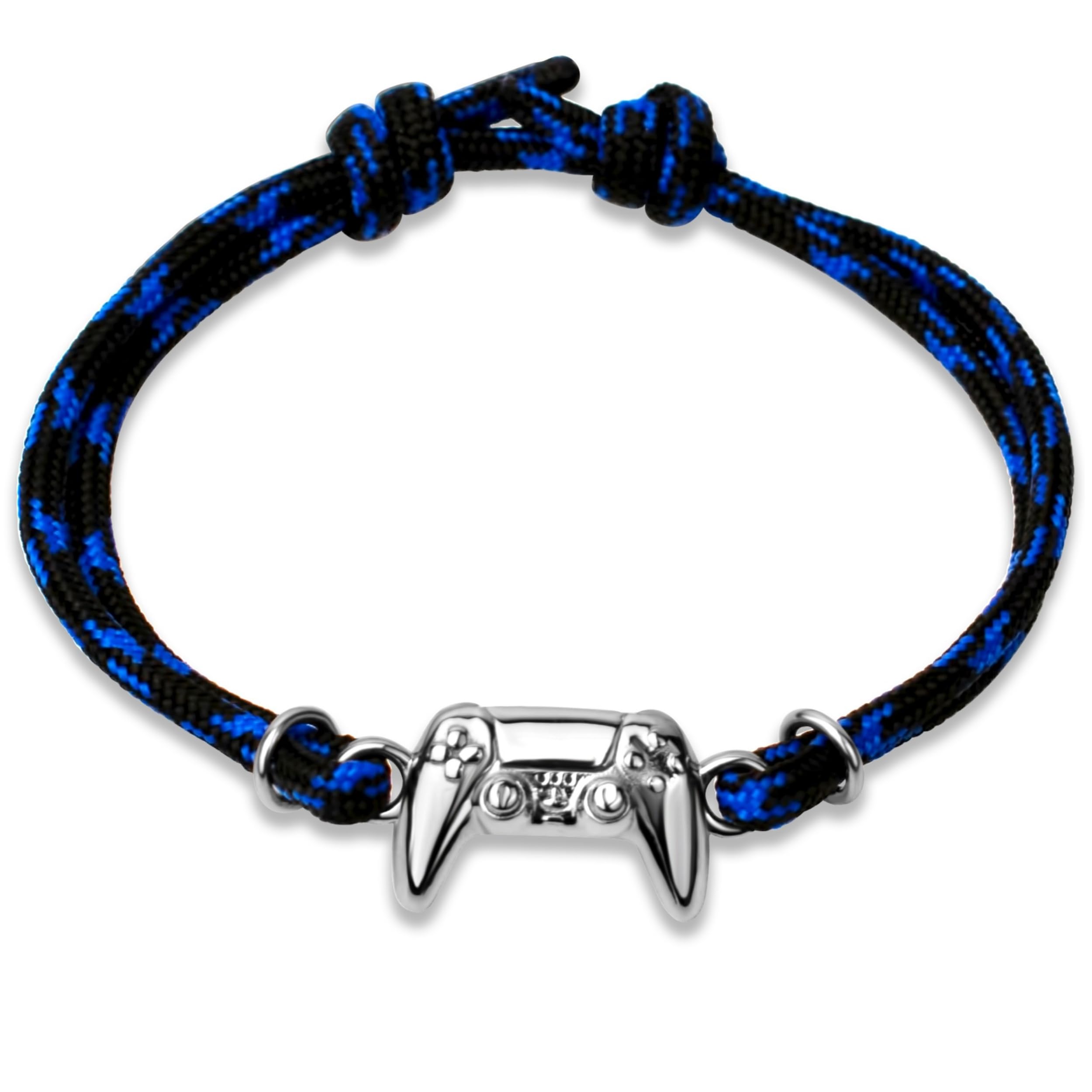 Ernestine - Bracelet gamer manette playstation - bracelet acier inoxydable et cordon réglable - idée cadeau joueur console de jeu PS5 - cadeau d'anniversaire gamer - Noël, fête des pères, papa