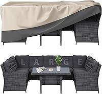 Vista 8 de Funda rectangular para mesa de comedor de patio, impermeable, resistente, 74 x 54 x 28 pulgadas, funda para muebles de patio al aire libre