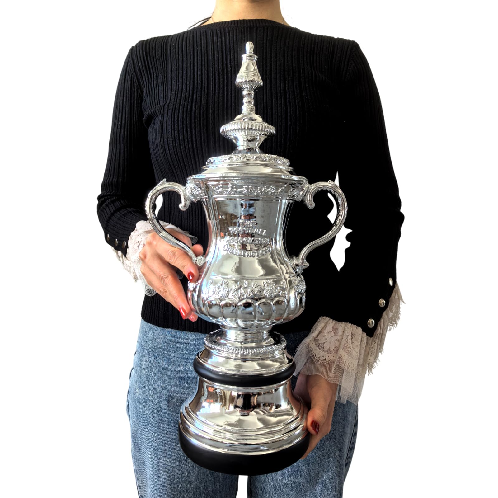 Trofeo di Champion League con portachiavi per fan europei da collezione, 44 cm/17,3