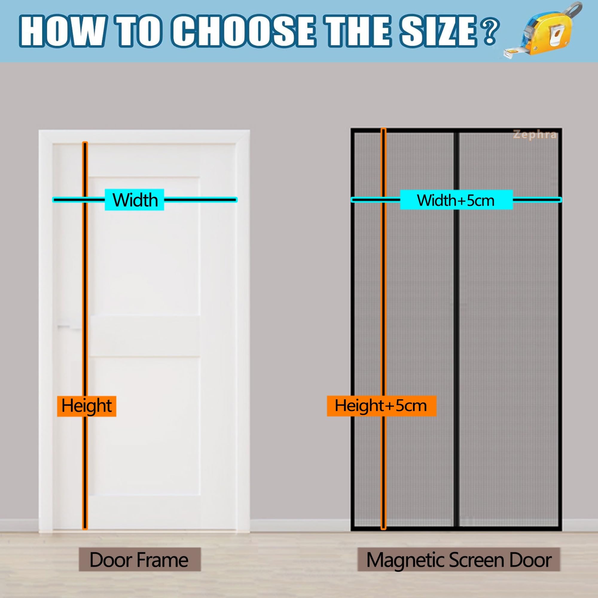 Zanzariera A Chiusura Automatica, 255x210cm Tenda Zanzariera per Porta, Chiusura Automatica Adsorbimento Magnetico, per Porte D'Ingresso Porte Cortili JPP1k Nero