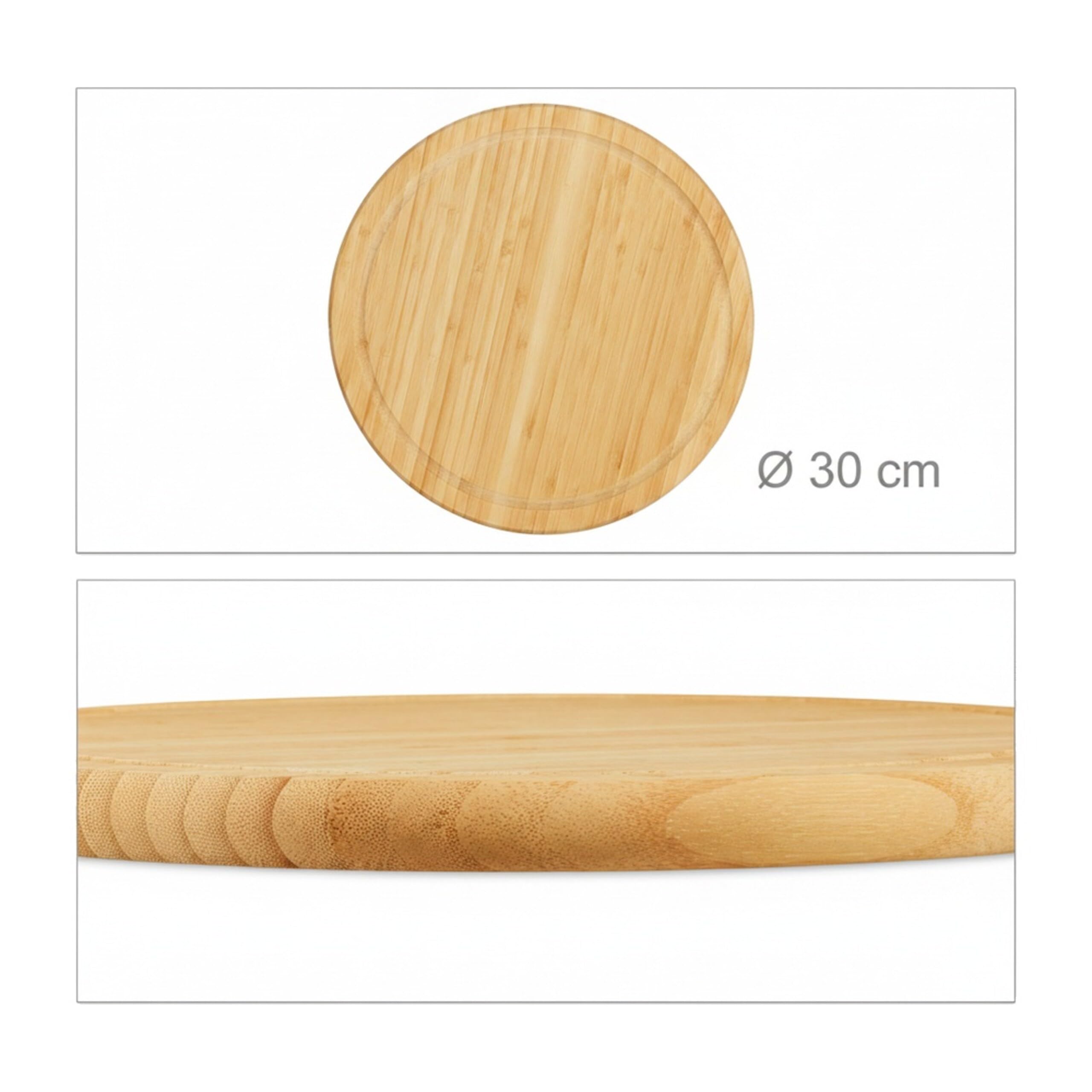 Relaxdays Juego de Tablas de Cortar para Cocina Grandes, Bambú, Beige, 2 x 30 x 30 cm, 6 Unidades