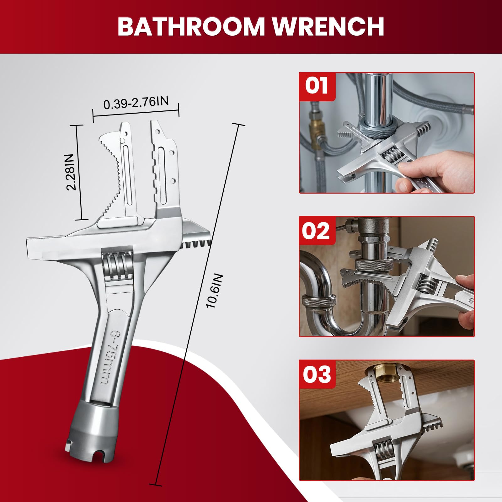 Set di 7 chiavi per lavabo, chiavi multifunzionali per cucina e bagno