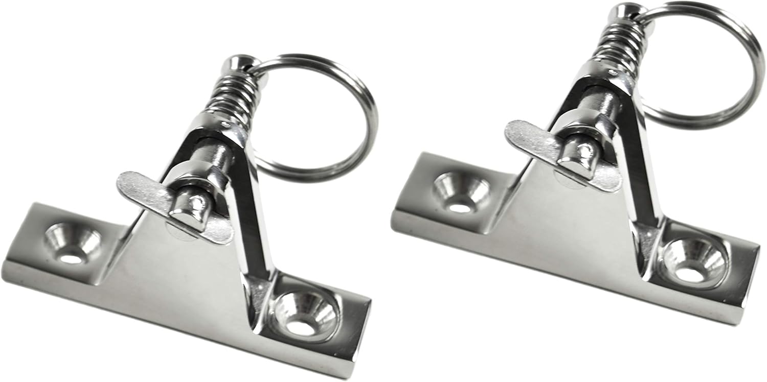 MARINE CITY 316 Grade Stainless Steel Bimini Top Deck Hinge 90° with Quick Release Pin Boat Top Fittings Flat Base Hardware for Boats – Marines – Ships – Kayaks (Pack of 2) : Sports & Outdoors
