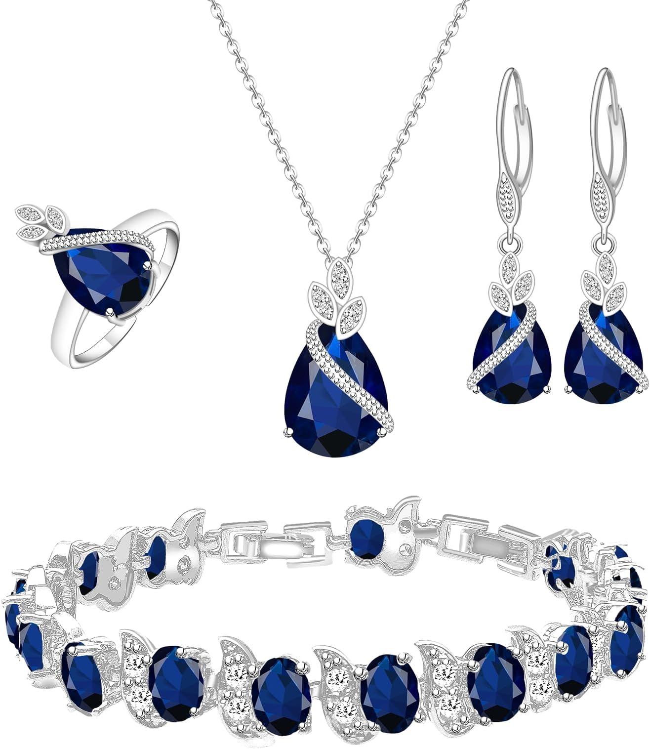 Blue Sapphire Jewelry Set