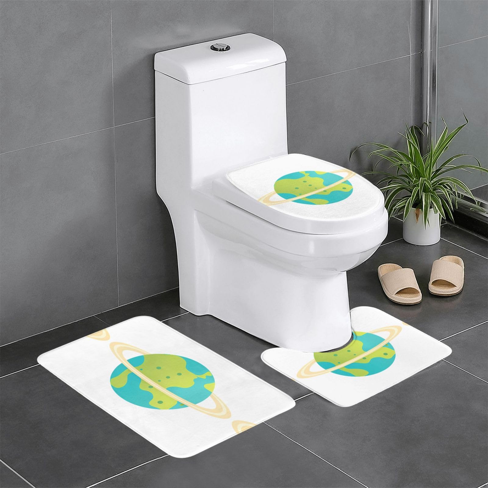 Tapis de sol antidérapants en flanelle lot de 3 tapis de bain absorbants YYHWHJDE 61x40 cm